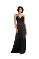 Best Silky Satin Long V-Neck Column Prom Dress Canada