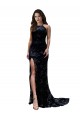Best Lace Open Back Long High Neck Mermaid Black Tie Prom Dress Canada