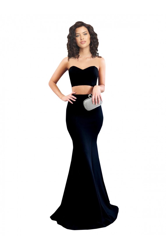 Best Stretch Crepe Long High Neck Sleeveless Prom Party Dresses Canada