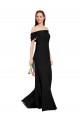 Best Soft Chiffon Long Off the Shoulder Black Mermaid Prom Dress Canada