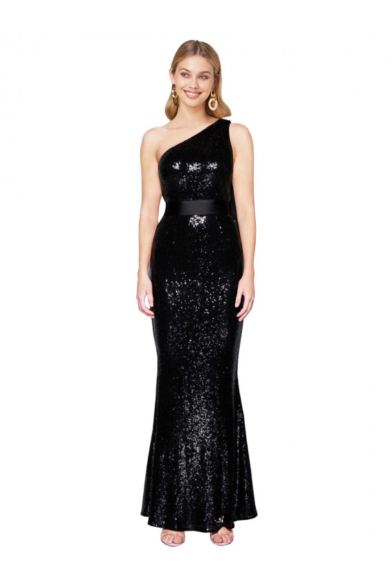 Best Sequin Long One Shoulder Mermaid Prom Dress Canada