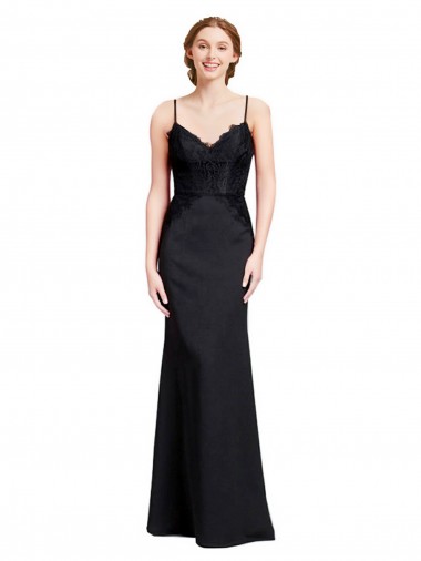 Best Stretch Crepe Low Back Long Spaghetti Straps Mermaid Prom Dress Canada