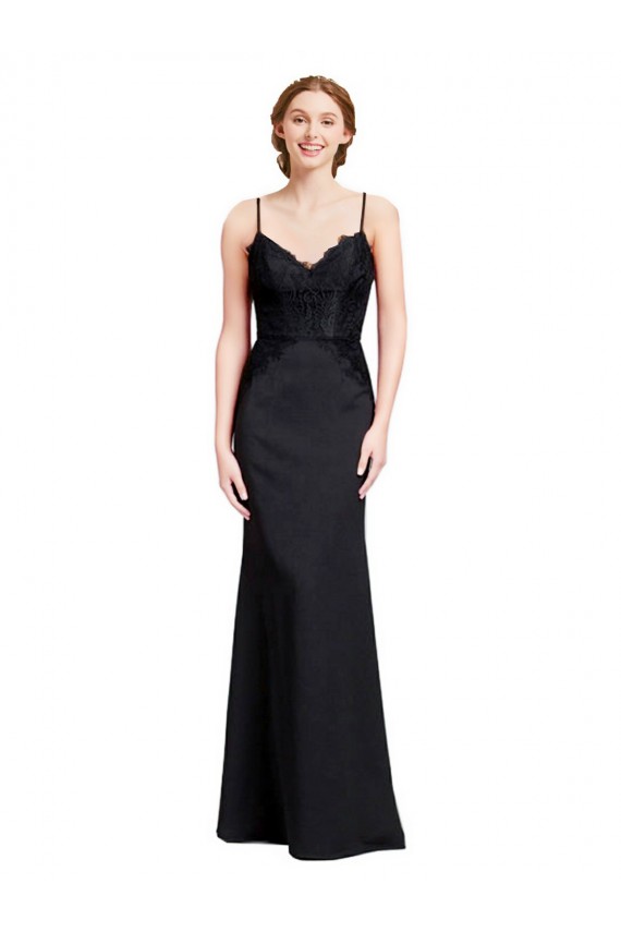 Best Stretch Crepe Low Back Long Spaghetti Straps Mermaid Prom Dress Canada
