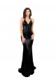 Best Sequin Criss Cross Open Back Long V-Neck Mermaid Black Tie Prom Dress Canada