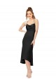 Best Silky Satin Criss Cross Back Midi Length Cowl Neck Sheath High Low Prom Dress Canada