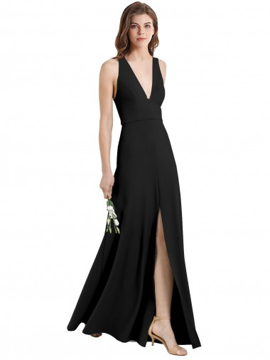 Best Stretch Crepe Long Halter Neck Sheath Prom Dress Canada