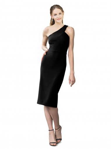 Best Stretch Crepe Cocktail Length One Shoulder Sheath Prom Dress Canada