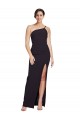 Best Stretch Crepe Long One Shoulder Black Sheath Prom Dress Canada