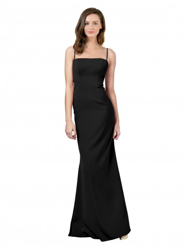 Best Stretch Crepe Open Back Long Spaghetti Straps Sheath Prom Dress Canada