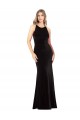 Best Stretch Velvet Criss Cross Back Long Spaghetti Straps Sheath Prom Dress Canada
