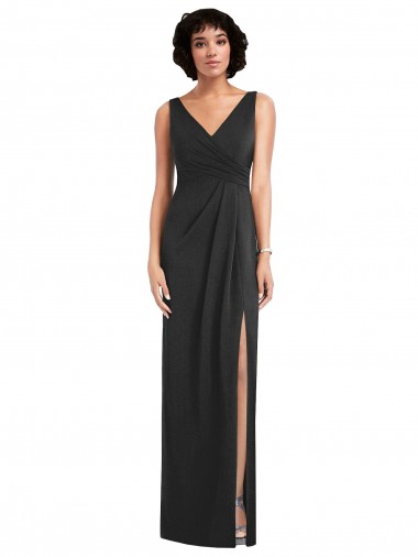 Best Spandex Long V-Neck Sheath Prom Dresses Canada