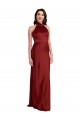 Best Stretch Satin Backless Long Halter Neck A-Line Black Tie Prom Dress Canada
