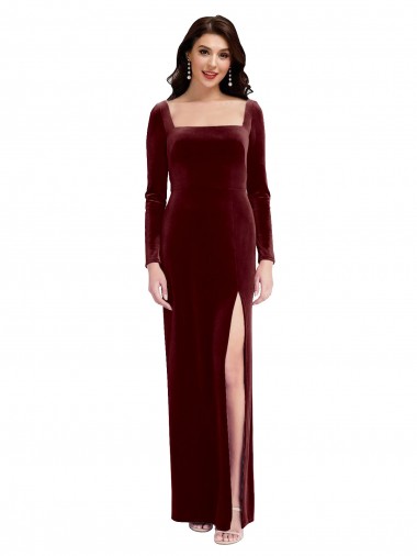 Best Stretch Velvet Low Back Long Spaghetti Straps A-Line Prom Dress Canada