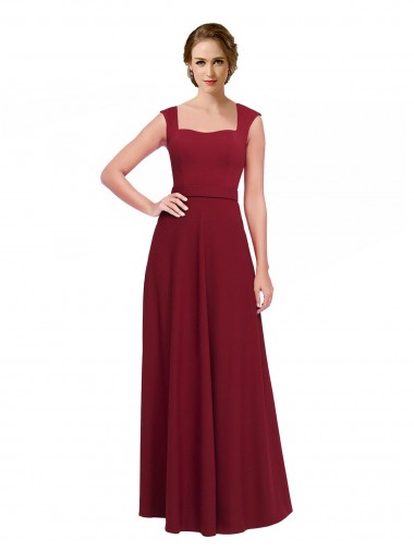 Best Stretch Crepe Long Square Neck A-Line Prom Dress Canada