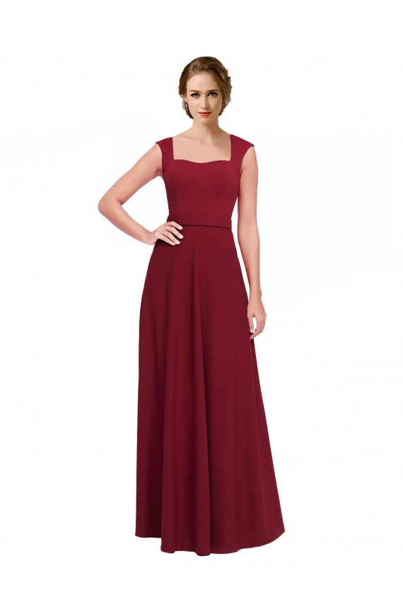 Best Stretch Crepe Long Square Neck A-Line Prom Dress Canada
