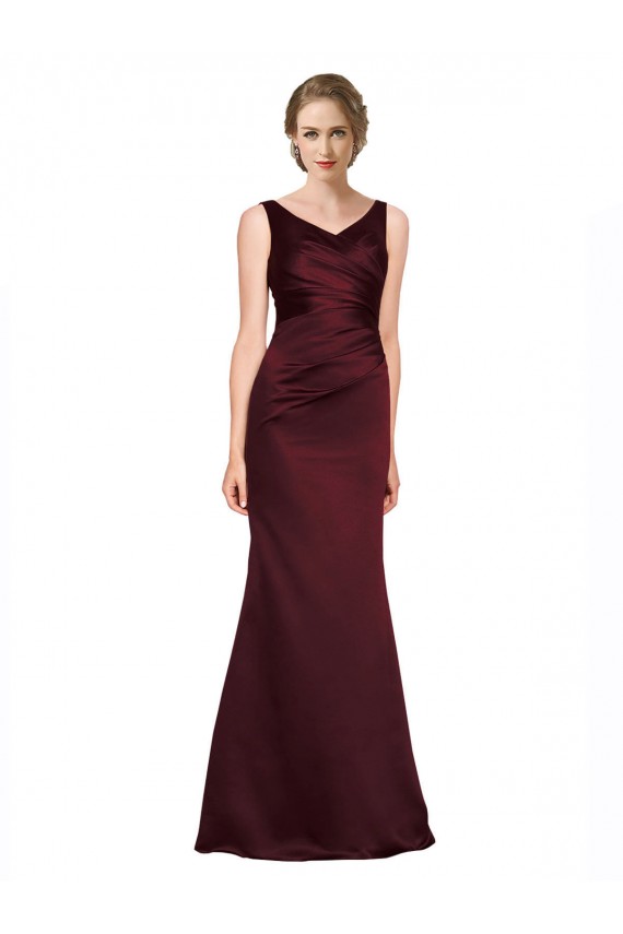 Best Satin Low Back Long V-Neck A-Line Black Tie Prom Dress Canada