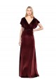 Best Stretch Velvet Open Back Long V-Neck A-Line Prom Dress Canada