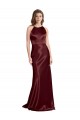 Best Stretch Satin Long Spaghetti Straps A-Line Prom Dress Canada