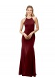 Best Stretch Crepe Criss Cross Back Long Halter Neck Mermaid Prom Dress Canada