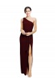 Best Stretch Crepe Long One Shoulder Sheath Black Tie Prom Dress Canada
