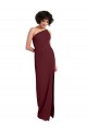 Best Stretch Crepe Long One Shoulder Burgundy Gold Sheath Prom Dress Canada