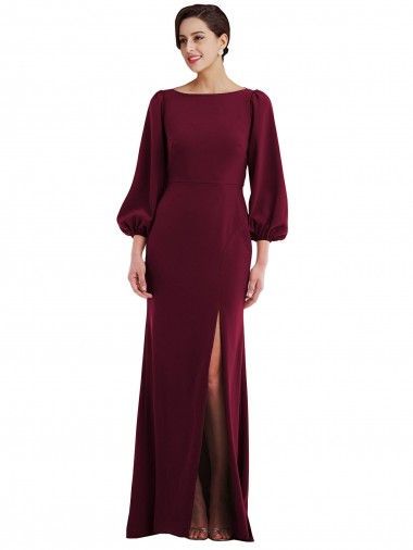 Best Stretch Crepe Open Back Long Bateau Neck Trumpet Prom Dress Canada