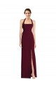 Best Stretch Crepe Open Back Long Halter Neck Trumpet Prom Dress Canada
