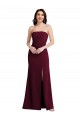 Best Stretch Crepe Long Strapless Burgundy Gold Trumpet Prom Dress Canada
