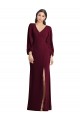 Best Stretch Crepe Long V-Neck Trumpet Prom Dress Canada