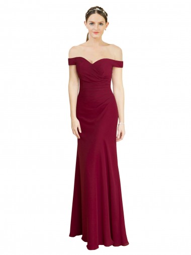 Best Soft Chiffon Long Off the Shoulder Mermaid Black Tie Prom Dress Canada