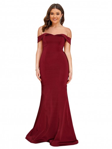 Best Spandex Long Off the Shoulder Mermaid Plus Size Formal Prom Dress Canada