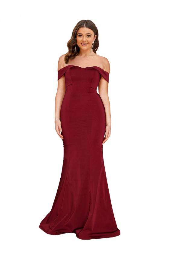 Best Spandex Long Off the Shoulder Mermaid Plus Size Formal Prom Dress Canada