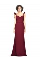 Best Stretch Crepe Long Strapless Burgundy Mermaid Prom Dress Canada