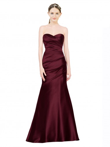 Best Satin Low Back Long Sweetheart Mermaid Prom Dress Canada