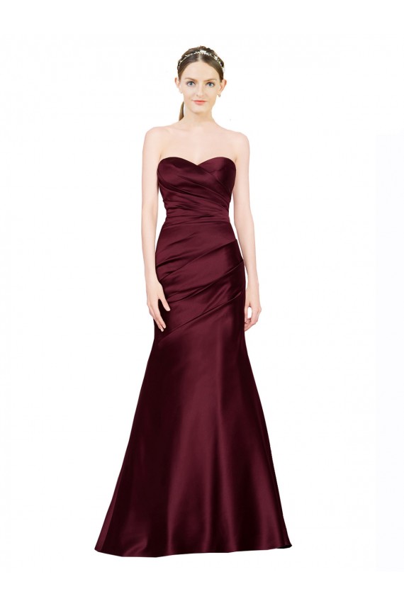 Best Satin Low Back Long Sweetheart Mermaid Prom Dress Canada
