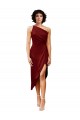 Best Stretch Satin Midi Length One Shoulder Sheath Black Tie Prom Dress Canada