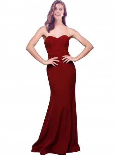 Best Stretch Crepe Low Back Long Sweetheart Sheath Prom Dress Canada
