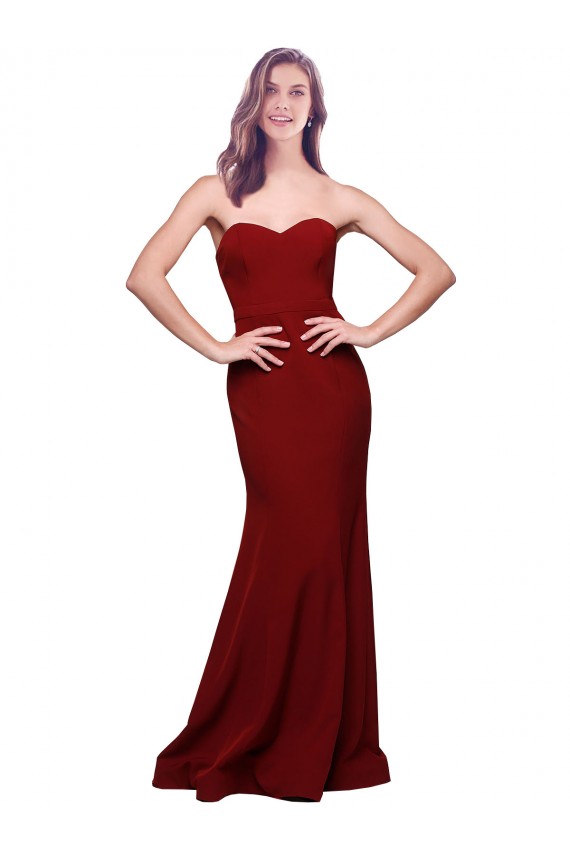 Best Stretch Crepe Low Back Long Sweetheart Sheath Prom Dress Canada