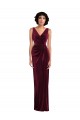 Best Stretch Velvet Long V-Neck Sheath Prom Dress Canada