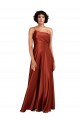 Best Silky Satin Long One Shoulder Burnt Orange A-Line Black Tie Prom Dress Canada