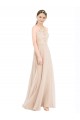 Best Soft Chiffon & Lace Keyhole Back Long Halter Neck A-Line Prom Dress Canada