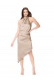 Best Silky Satin Midi Length Halter Neck A-Line High Low Prom Dress Canada