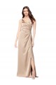 Best Silky Satin Low Back Long Spaghetti Straps Champagne Pink A-Line Prom Dress Canada
