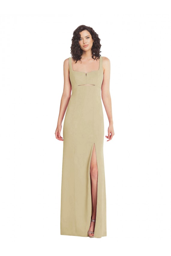 Best Stretch Crepe Long Square Neck Trumpet Prom Dresses Canada