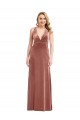 Best Stretch Velvet Criss Cross Open Back Long V-Neck A-Line Prom Dress Canada