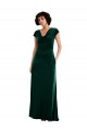 Best Stretch Velvet Long Cowl Neck A-Line Black Tie Prom Dress Canada