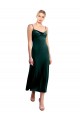 Best Stretch Velvet Low Back Midi Length Spaghetti Straps A-Line Prom Dress Canada