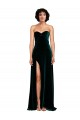 Best Stretch Velvet Low Back Sweep Train Sweetheart A-Line Prom Dress Canada