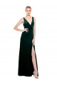 Best Stretch Velvet Long V-Neck A-Line Side Slit Prom Dress Canada