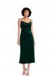 Best Stretch Velvet Criss Cross Open Back Midi Length Cowl Neck Sheath Black Tie Prom Dress Canada